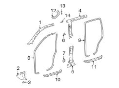 Image of Door Opening Trim (Rear) image for your 2009 Toyota 4Runner   