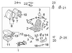 SEATS & TRACKS. DRIVER SEAT COMPONENTS. (1/1)
