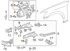 Fender. Structural components & rails. (1/1)