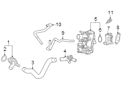 Image of Thermostat. Coolant. Housing. Engine. A kit containing a. image for your 2011 Toyota Tacoma  Base Extended Cab Pickup Fleetside 