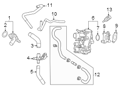 Image of Hose. Water. Bypass. Engine Coolant Bypass. image for your 2010 Toyota Tacoma   