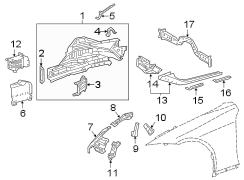 Image of Frame Rail End (Front, Lower) image for your 2019 Toyota Avalon   