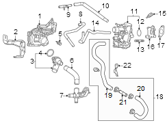 Image of Thermostat. Coolant. Housing. Engine. A kit containing a. image for your 2024 Toyota Sequoia  Capstone Sport Utility 