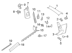 Door Pillar Post Trim Set (Rear, Upper)