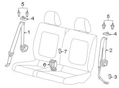 RESTRAINT SYSTEMS. REAR SEAT BELTS. (1/1)