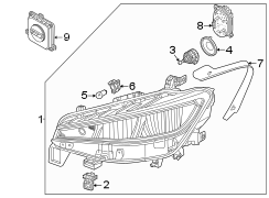 Front lamps. Headlamp components. (1/1)