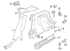 Interior Quarter Panel Trim Panel (Front, Upper, Lower)