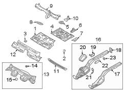 Floor Pan Crossmember Bracket (Front, Rear, Lower)