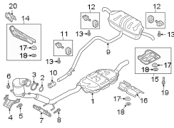 Bracket. Pipe. Muffler. Hanger. Ring. (Front, Rear, Lower). Exhaust System Hanger.