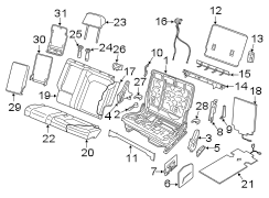 Headrest, center. 