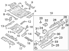 Floor Pan Crossmember (Front, Rear, Upper, Lower)