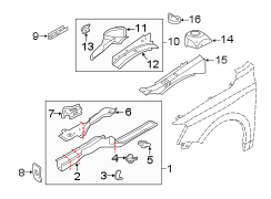 Fender Apron Assembly (Front, Upper)