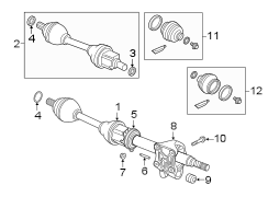 CV Axle Shaft Carrier Bearing Stud