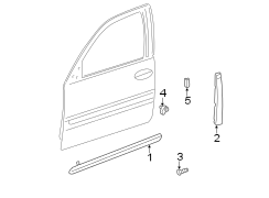 FRONT DOOR. EXTERIOR TRIM.