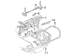 TRUNK LID. EXTERIOR TRIM. LID & COMPONENTS.