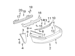 REAR BUMPER. BUMPER & COMPONENTS.