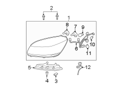 FRONT LAMPS. HEADLAMP COMPONENTS.