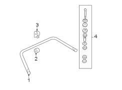 REAR SUSPENSION. STABILIZER BAR & COMPONENTS.