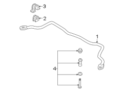 FRONT SUSPENSION. STABILIZER BAR & COMPONENTS.