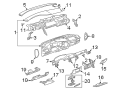 Cluster & switches. Instrument panel components.