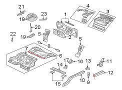 REAR BODY & FLOOR. FLOOR & RAILS. REAR UPPER BODY.