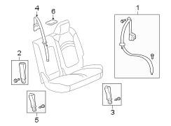RESTRAINT SYSTEMS. SECOND ROW SEAT BELTS.