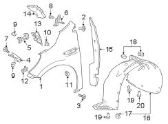 Image of Fender Bracket (Upper) image for your 2019 Buick Enclave  Premium Sport Utility 3.6L V6 A/T 4WD 