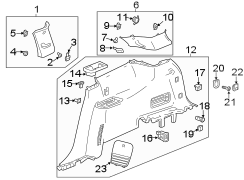 Quarter panel. Seats & tracks. Interior trim.