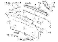 Trim. Cover. Panel. (Upper, Lower). Liftgate Trim Cap. Trim.