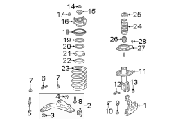 FRONT SUSPENSION. SUSPENSION COMPONENTS.