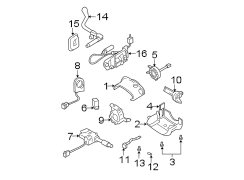 STEERING COLUMN. SHROUD. SWITCHES & LEVERS.