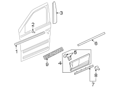 FRONT DOOR. EXTERIOR TRIM.