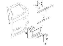 REAR DOOR. EXTERIOR TRIM.