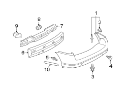 REAR BUMPER. BUMPER & COMPONENTS.