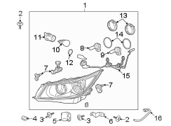 FRONT LAMPS. HEADLAMP COMPONENTS.