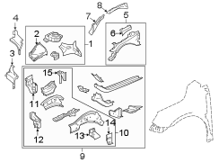 FENDER. STRUCTURAL COMPONENTS & RAILS.