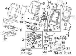 SEATS & TRACKS. DRIVER SEAT COMPONENTS.