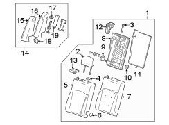 SEATS & TRACKS. REAR SEAT COMPONENTS.