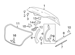 TRUNK LID. LID & COMPONENTS.