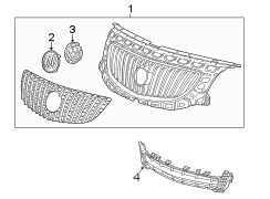 FRONT BUMPER & GRILLE. GRILLE & COMPONENTS.