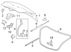 TRUNK LID. LID & COMPONENTS.