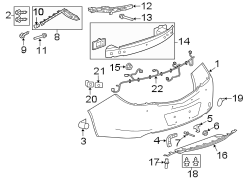 REAR BUMPER. BUMPER & COMPONENTS.