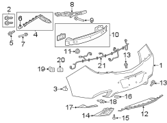 REAR BUMPER. BUMPER & COMPONENTS.