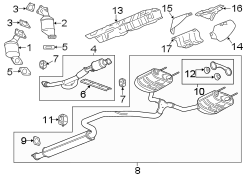 EXHAUST SYSTEM. EXHAUST COMPONENTS.