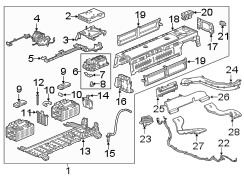 Battery. Hold. Retainer. Down. A component that.