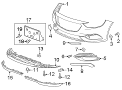 Front bumper & grille. Bumper & components.