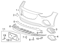 Front bumper & grille. Bumper & components.