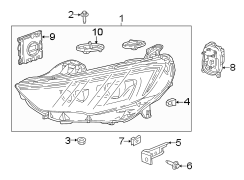 Front lamps. Headlamp components.