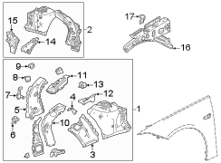 FENDER. STRUCTURAL COMPONENTS & RAILS.