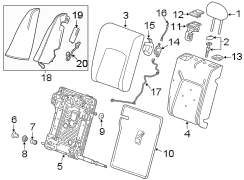 SEATS & TRACKS. REAR SEAT COMPONENTS.